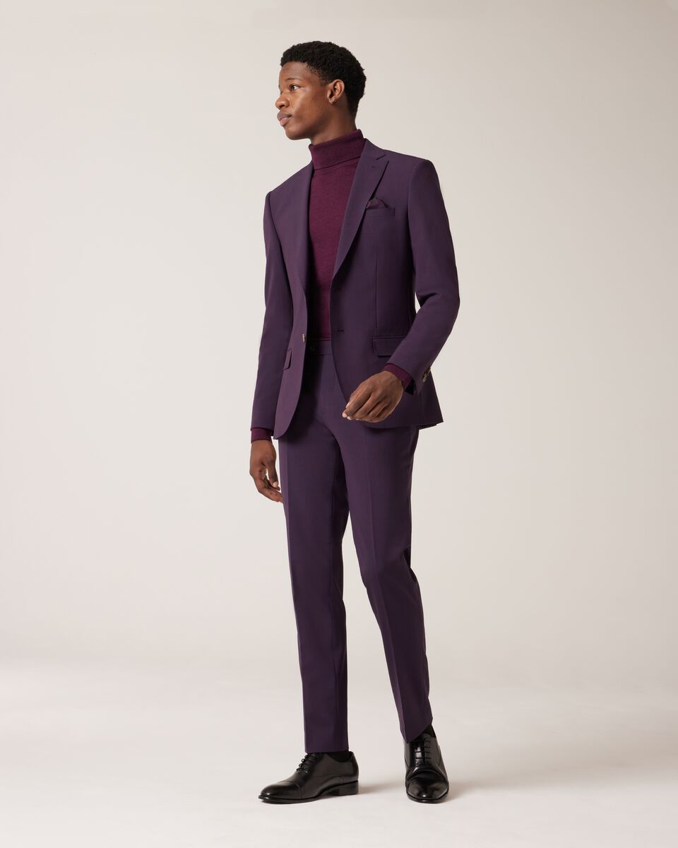 Slim Stretch Wool Blend Tailored Pant, Grape, hi-res